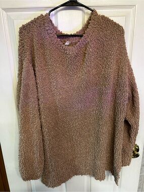 Plush Scoop Neck Sweater - Taupe